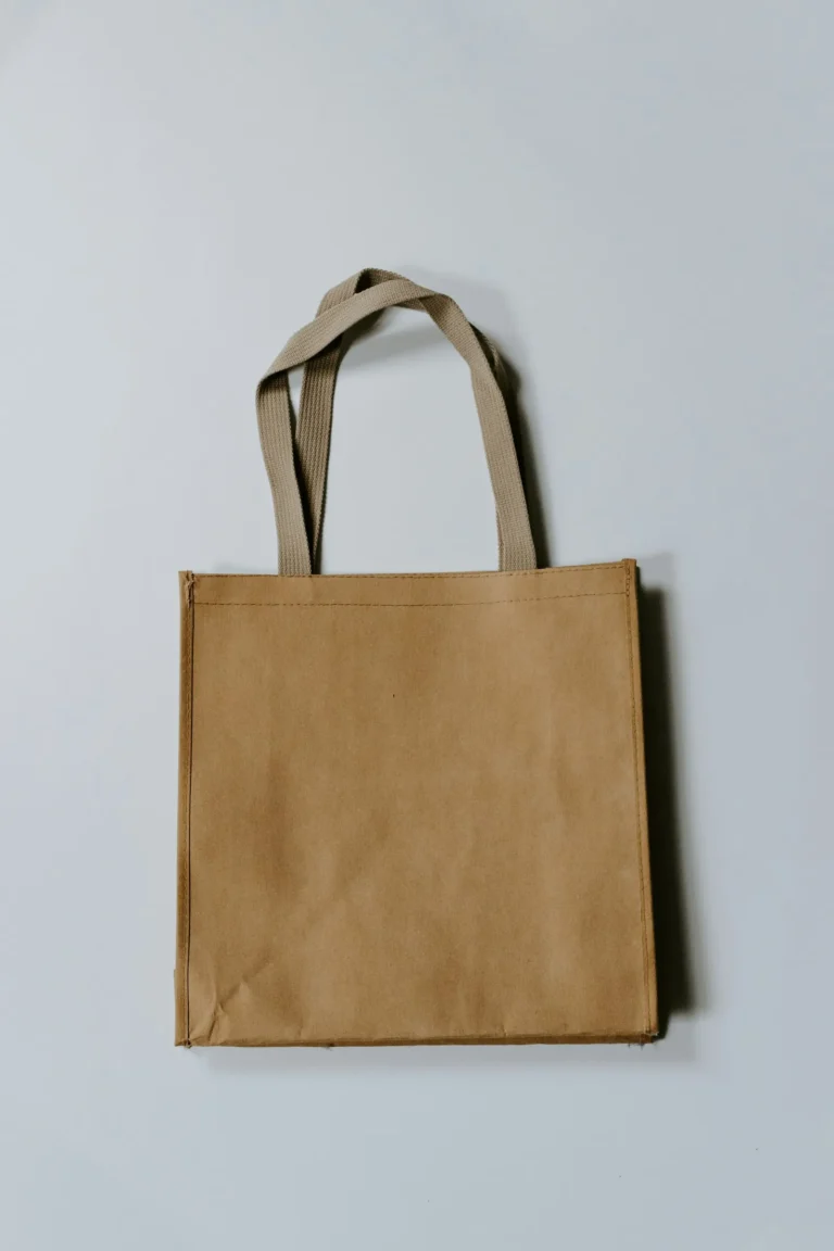 Beige reusable cotton tote bag